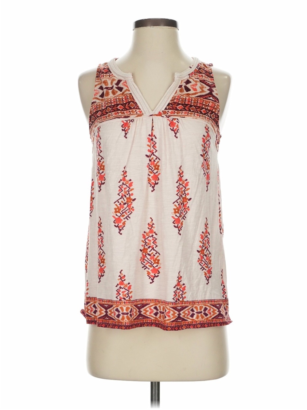 Anthropologie Akemi + Kin Sleeveless Top Ivory Cotton Modal Size LP